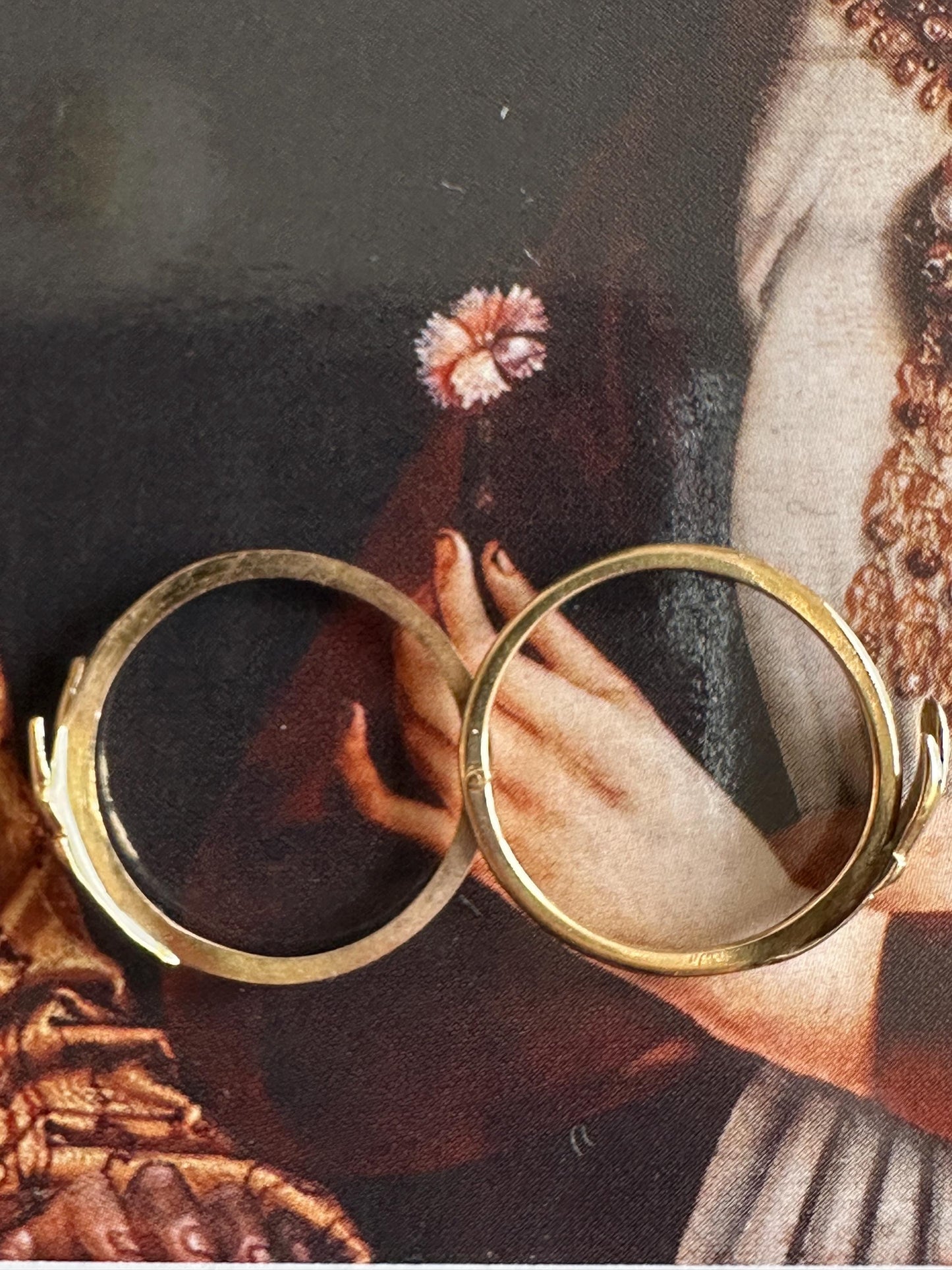 Rare French Engagement Fede Ring Betrothal Bague de foi 18k gold Promise marriage Gimmel hands US 5 1/2 EU 50 1/2 double Georgian Antique