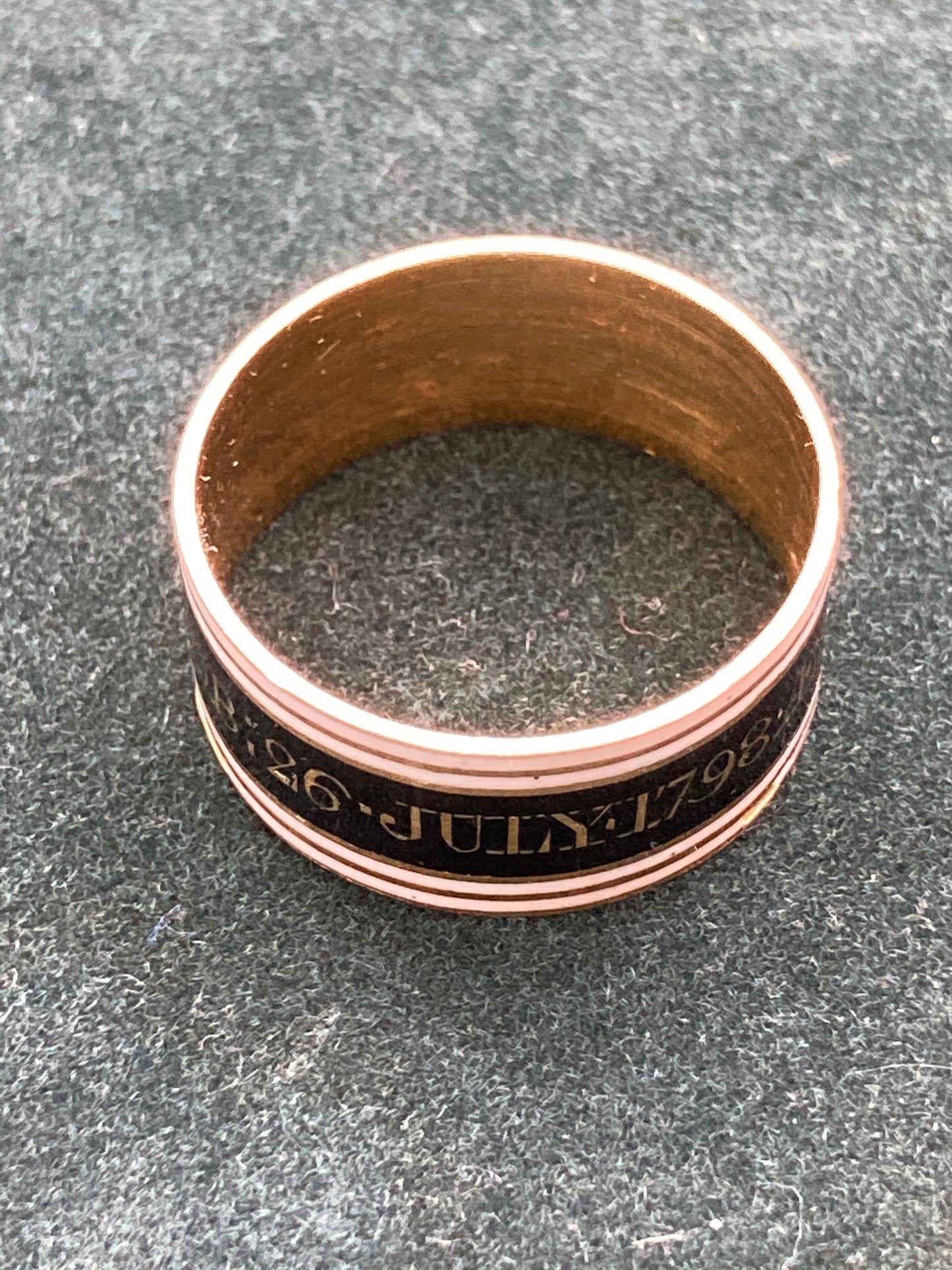 Georgian Mourning 22ct enamel band 1798