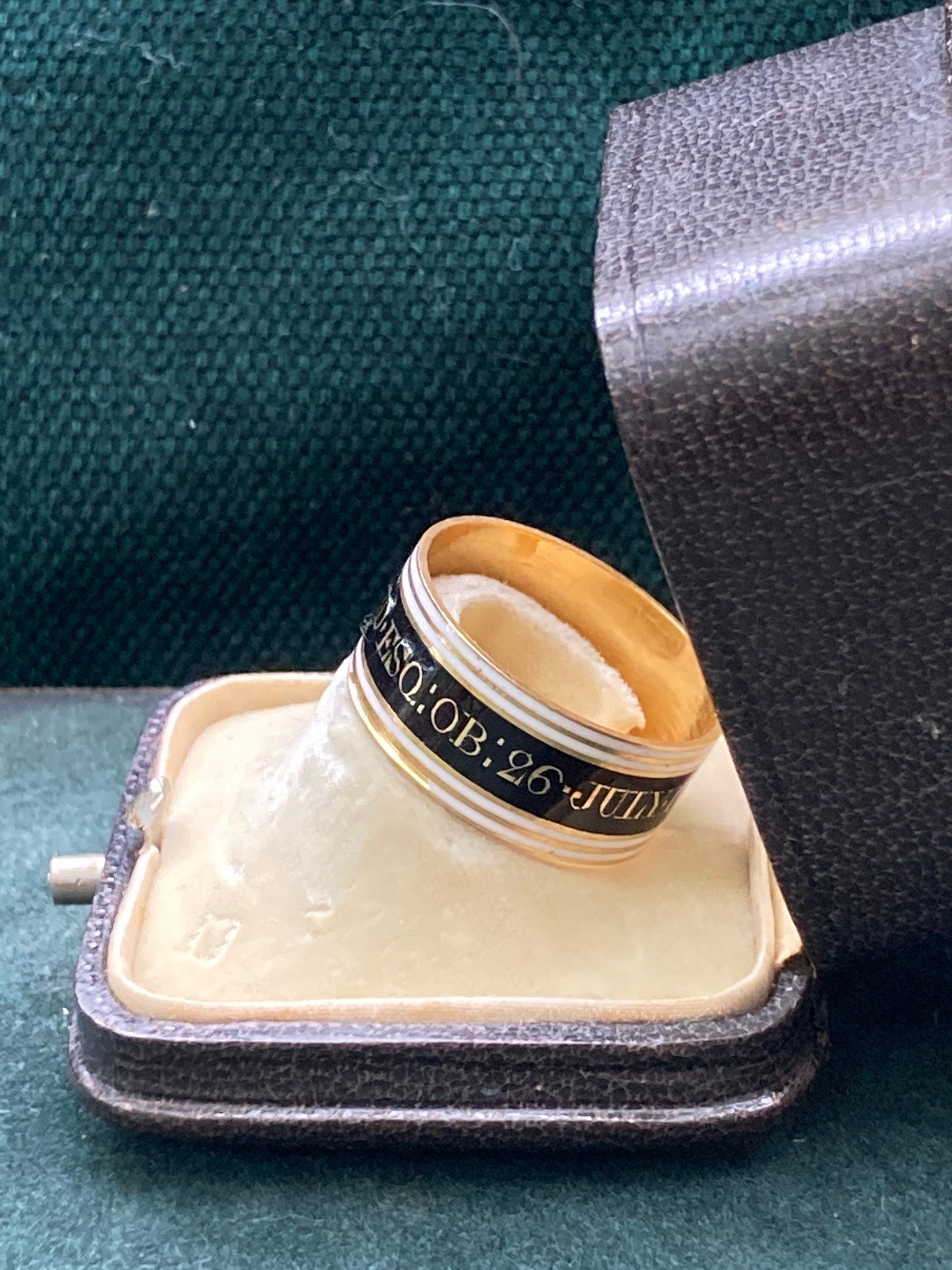 Georgian Mourning 22ct enamel band 1798