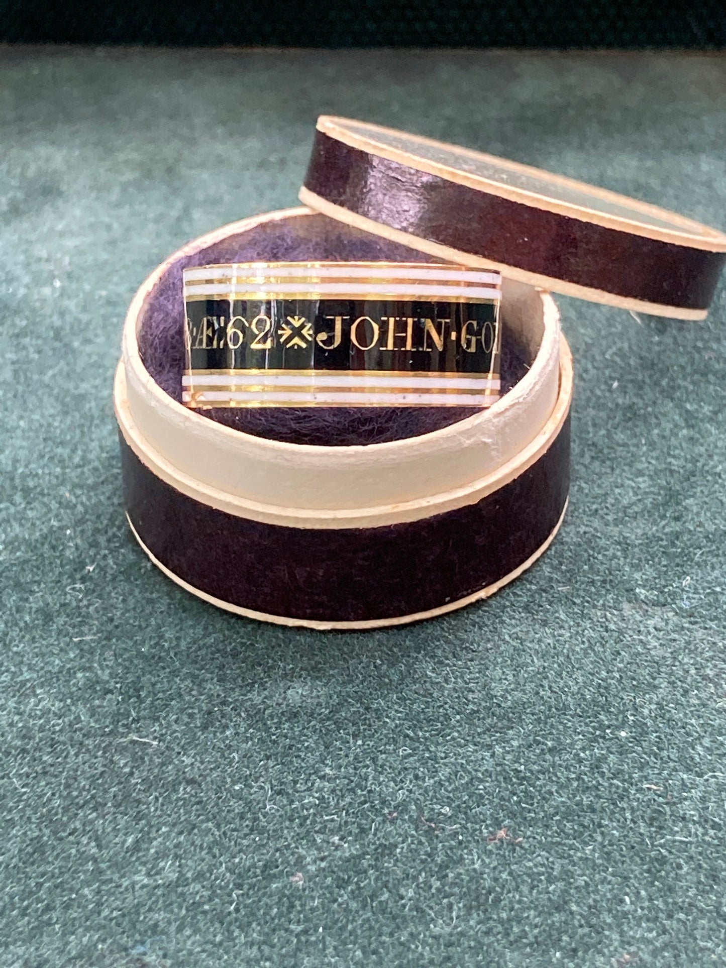 Georgian Mourning 22ct enamel band 1798