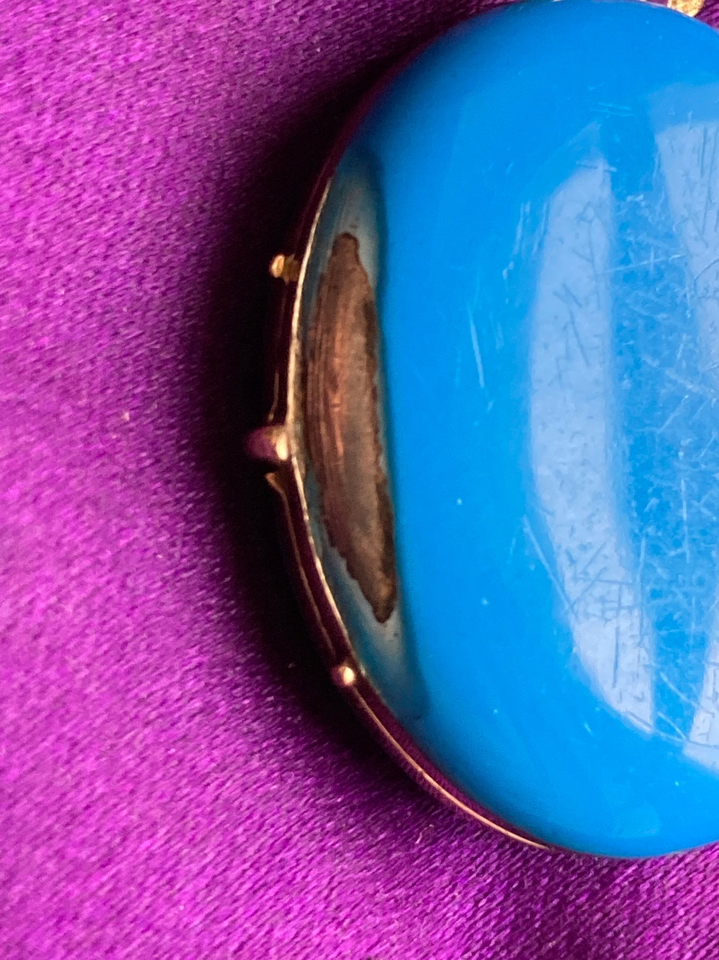 Antique mid Victorian Robin’s egg blue enamel 15ct gold locket