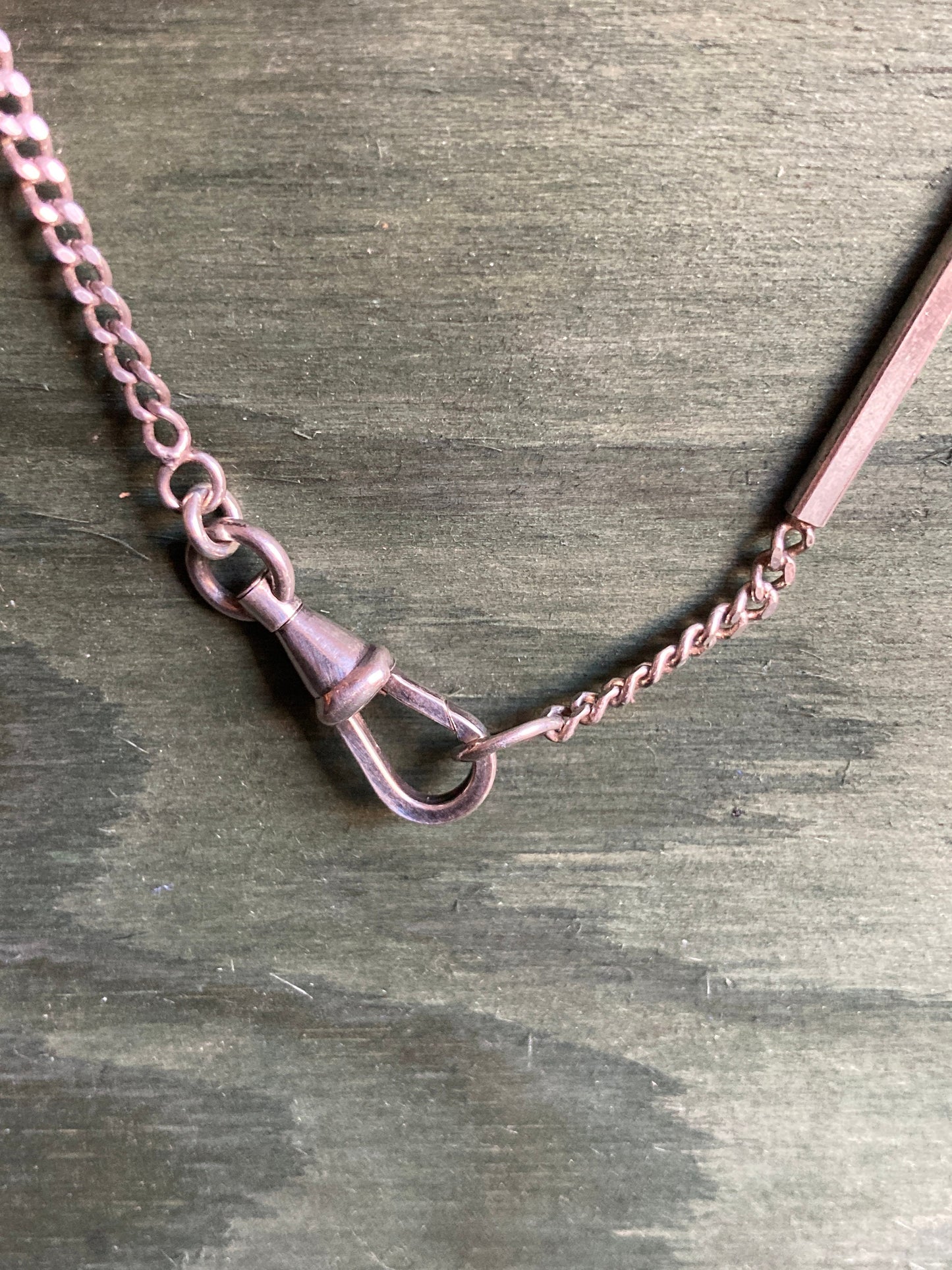 Vintage Modernist chain necklace sterling silver with Edwardian french swivel clasp sterling bars chain curb collier argent mousqueton 1900