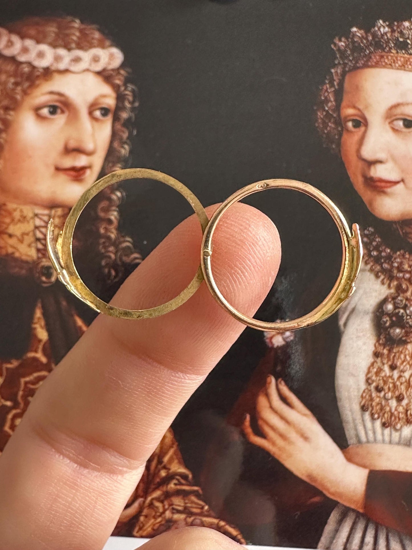 Rare French Engagement Fede Ring Betrothal Bague de foi 18k gold Promise marriage Gimmel hands US 5 1/2 EU 50 1/2 double Georgian Antique