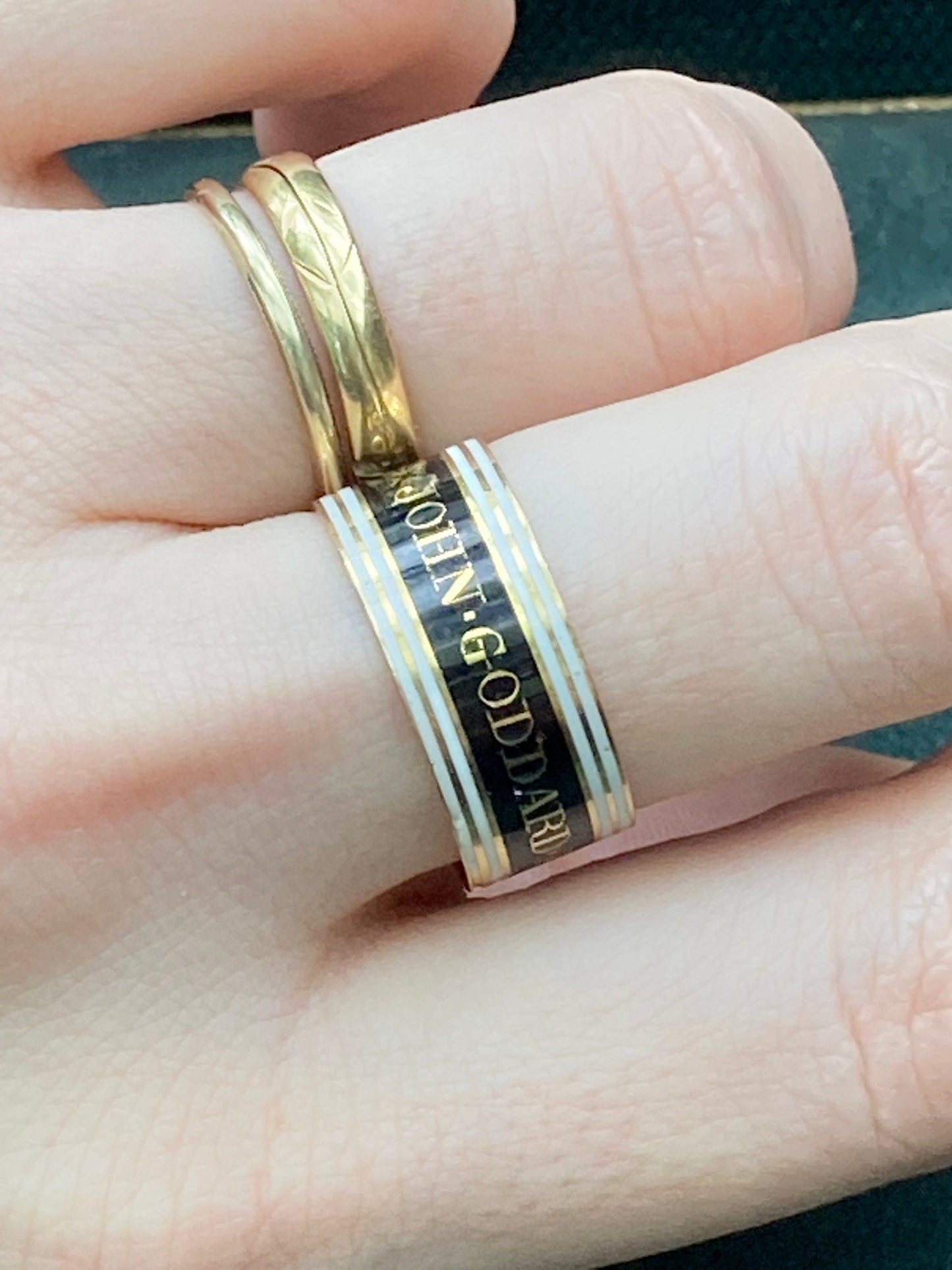 Georgian Mourning 22ct enamel band 1798
