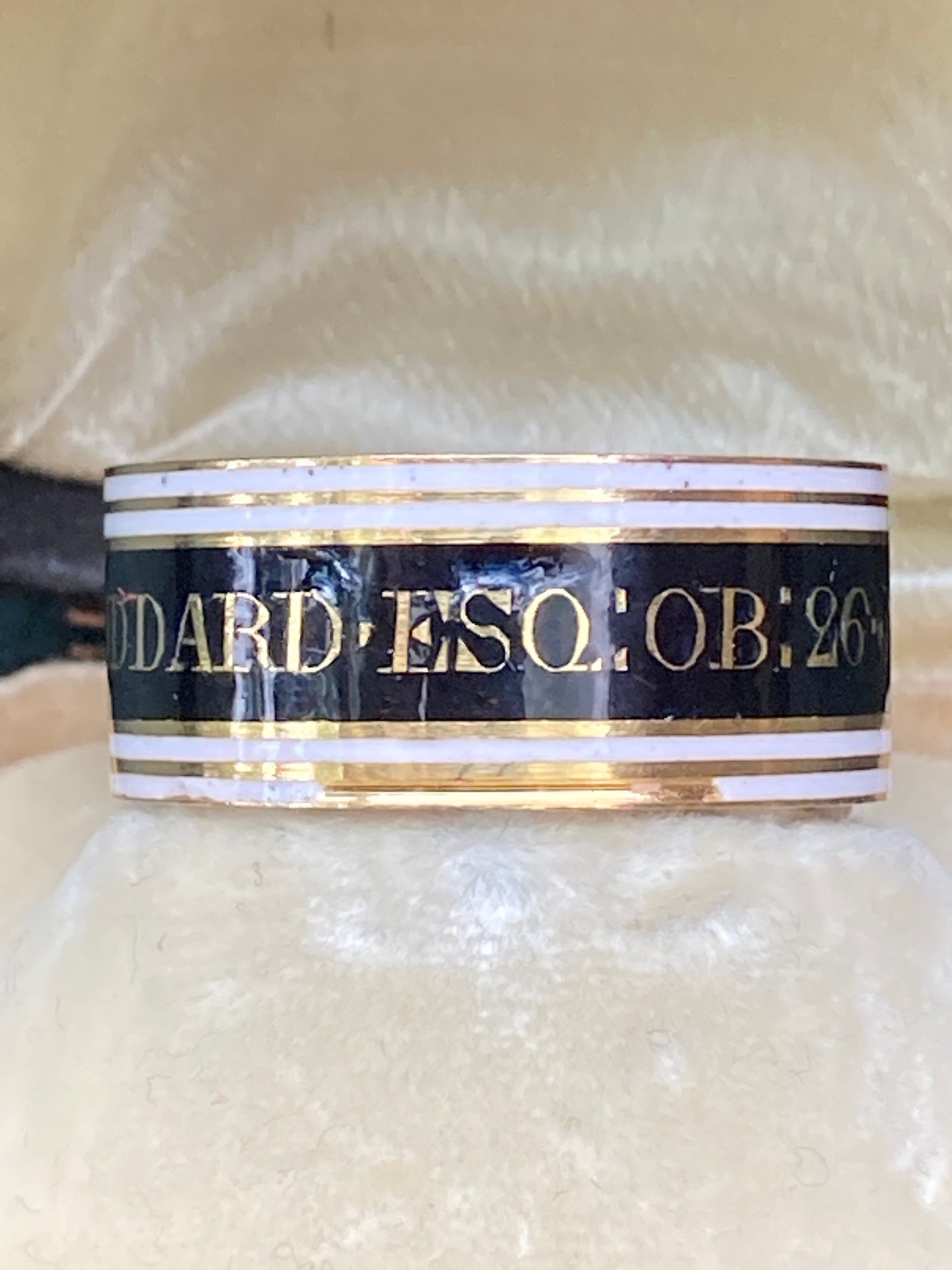 Georgian Mourning 22ct enamel band 1798
