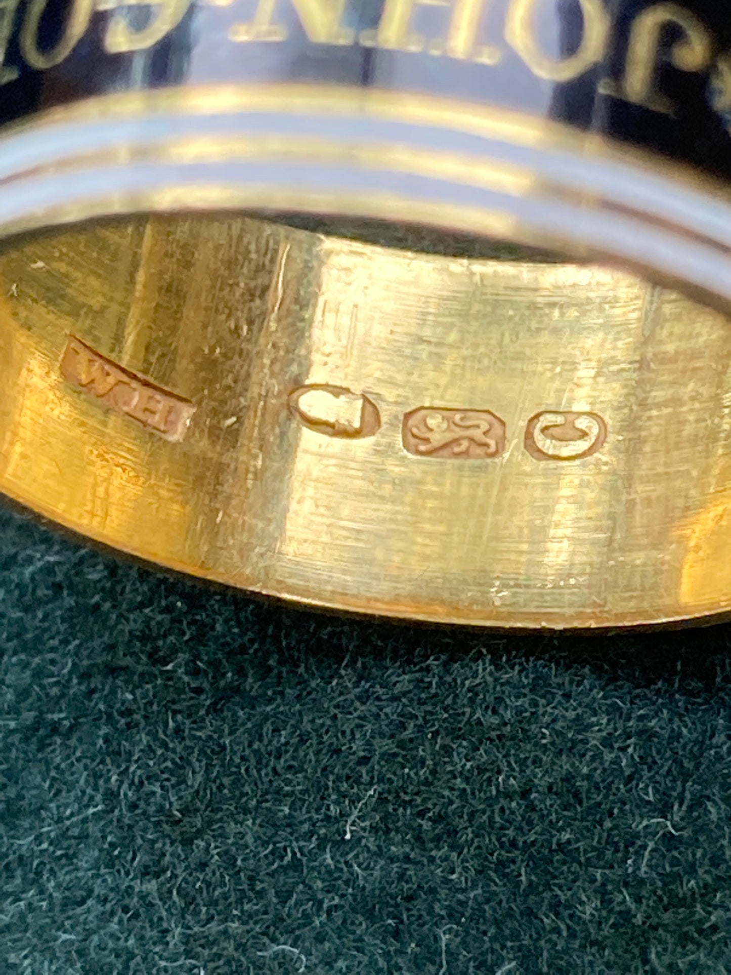 Georgian Mourning 22ct enamel band 1798