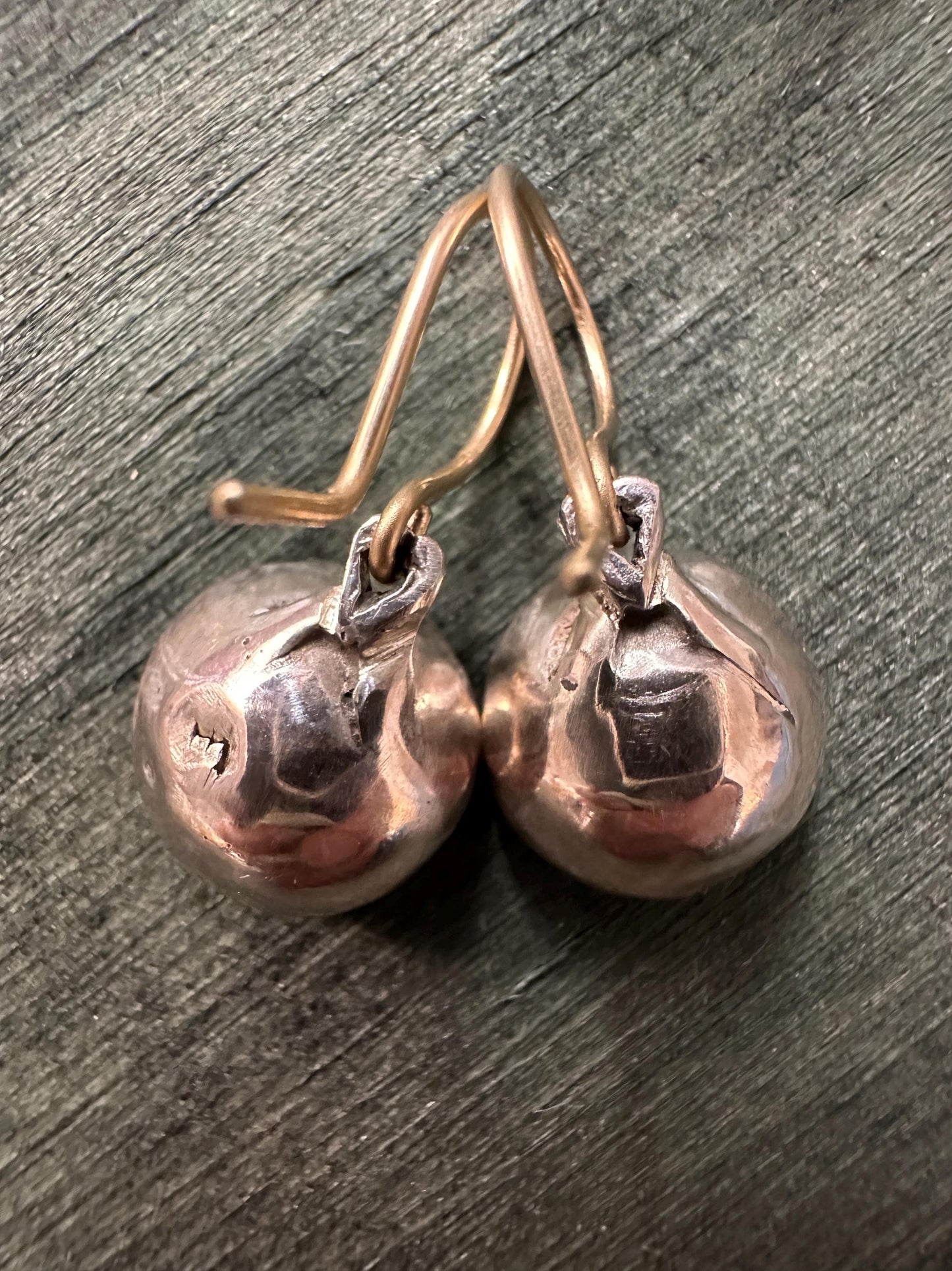 Rare Pink foiled Georgian paste earrings red colour foil close back Antique  18k yellow gold french wire silver dangle cufflinks conversion