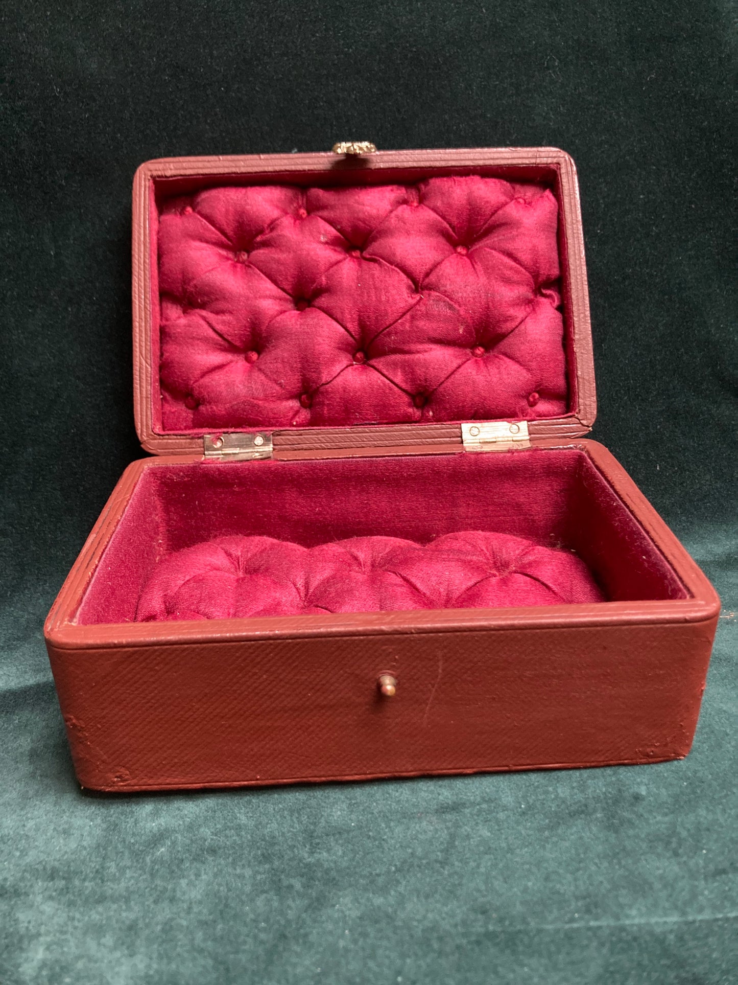 French Jewelry box tufted silk