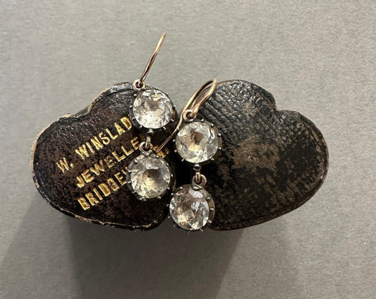 Double Diamond Paste Antique Georgian earrings